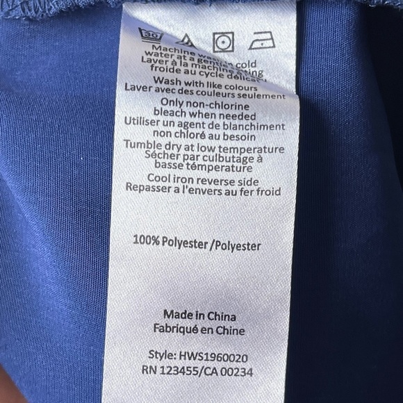 Halston wide leg high waisted belted blue paper bag cropped pants NWT small - Picture 8 of 12